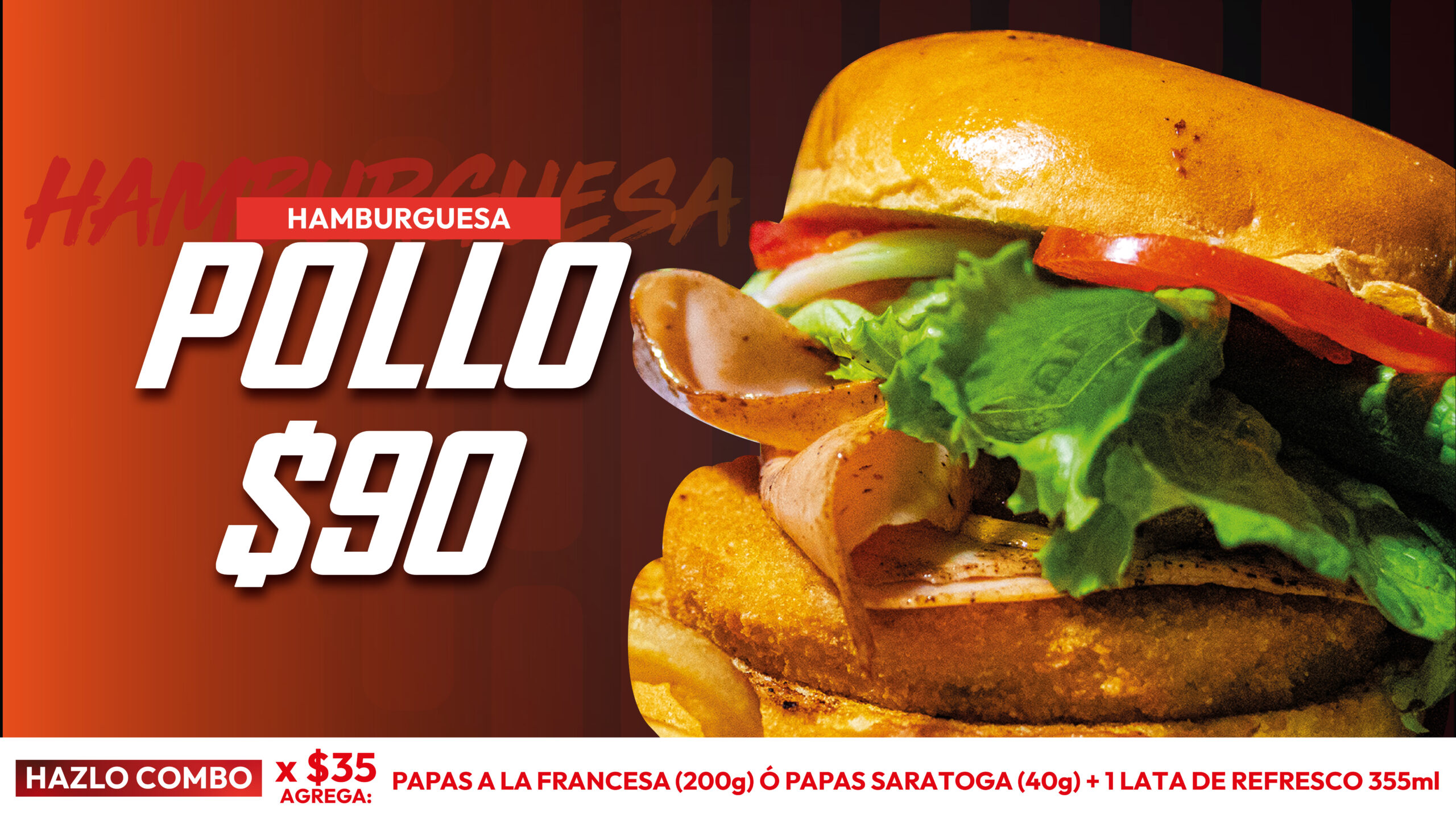 Hambuerguesa de pollo de jumpin